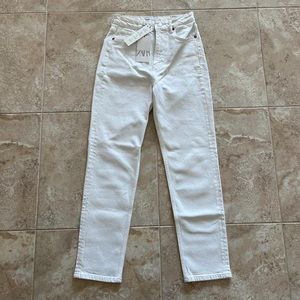 Zara White Mom Jeans